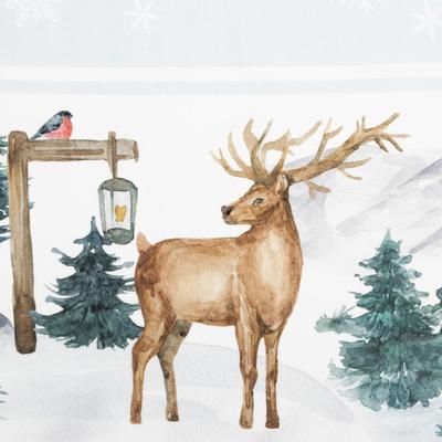Набор новогодний «Этель» Forest animals, скатерть 150×180±2 см с ГМВО, салфетки 40×40 см-8 штук