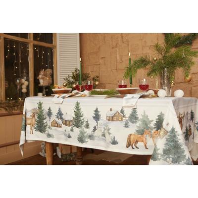 Набор новогодний «Этель» Forest animals, скатерть 150×180±2 см с ГМВО, салфетки 40×40 см-8 штук