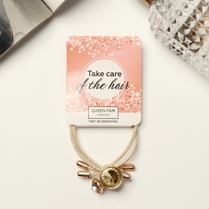 Резинка для волос QF «Флорентина», камни, 2×2 см, МИКС - Фото 1