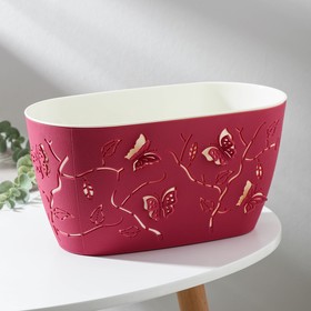 

Кашпо для цветов со вставкой Lucky Friday Butterflies, 4 л, 30×15 см, цвет ягодно-розовый