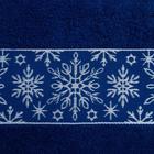 Новогоднее полотенце махровое "Снежинки ажурные" 30х60 см, 100% хлопок, 360гр/м2 - Фото 3
