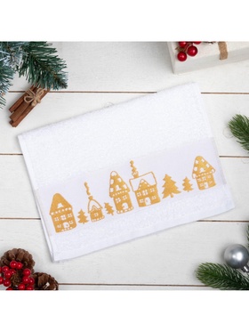 Полотенце махровое «Этель. Домики», 30×60 см, хлопок 100%