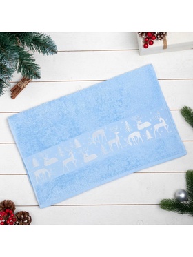 Полотенце махровое «Этель. Новый год: Олени», 50×90 см, 100% хлопок, 360 г/м²