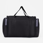 Сумка дорожная на молнии, с увеличением, 3 наружных кармана, длинный ремень, цвет чёрный/серый - фото 45375839