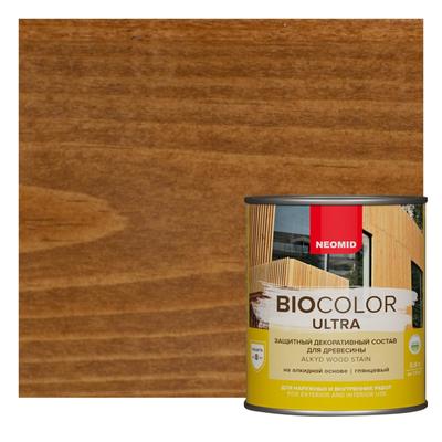 Защитный декоративный состав для древесины NEOMID BioColor ULTRA орех глянцевый 9л