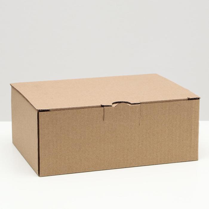 Коробка-пенал, бурая, 26 х 19 х 10 см - Фото 1
