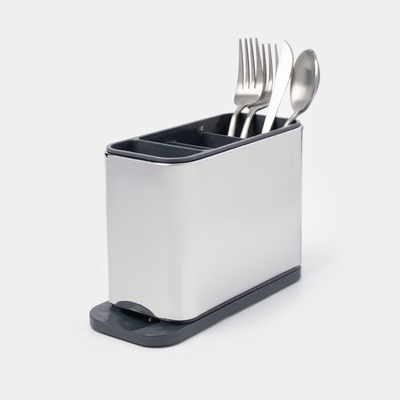Подставка для столовых приборов Magistro «Металлик», 4 отделения, по верху 18×8.3×13.7 см, пластик, нержавеющая сталь