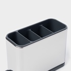 Подставка для столовых приборов Magistro «Металлик», 4 отделения, по верху 18×8.3×13.7 см, пластик, нержавеющая сталь - Фото 4