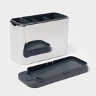 Подставка для столовых приборов Magistro «Металлик», 4 отделения, по верху 18×8.3×13.7 см, пластик, нержавеющая сталь - Фото 3