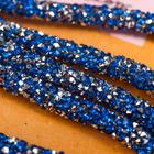 Шнур "Кристаллы сине-серебристые" намотка 1 метр - Фото 2