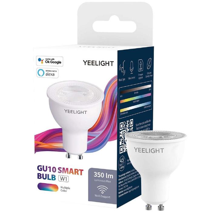 Умная лампочка Yeelight Smart bulb, GU10, 6 Вт, 350 Лм, 1700–6500 K - Фото 1