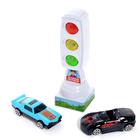 Светофор с машинками «Изучаем ПДД», световые эффекты, русский чип, МИКС, в пакете - фото 24351031