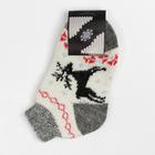 Носки женские шерстяные «Олени», цвет белый, размер 25 - фото 25442895