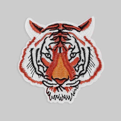 Термоаппликация «Мордашка тигра», 9.2×8.9 см, оранжевая