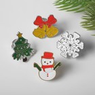 Набор значков «Новогодняя сказка» снеговик, форма МИКС, цветной - фото 9370904