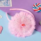 Ободок для волос "Глорис" клубнички на цветке, 9 см, розовый - фото 321300749