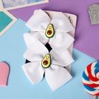 Зажимы для волос «Бантик Авокадик», набор 2 шт., подружки, 4.5 см, белые - фото 23533388