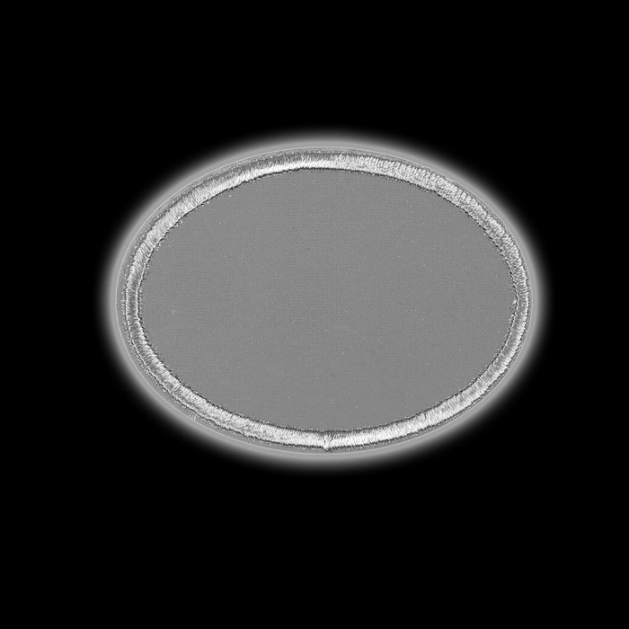 Светоотражающая термонаклейка «Овал», 6,3 × 4,5 см, цвет серый - фото 1899969140