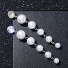 Серьги с жемчугом «Висячие» страза в огранке, цвет белый в серебре, 8 см - Фото 6