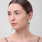 Серьги с жемчугом «Висячие» страза в огранке, цвет белый в серебре, 8 см - Фото 2