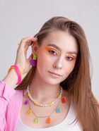 Колье «Мармеладный мишка» компания, цветное в серебре, 50 см - Фото 2