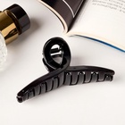 Крабик для волос «Глянец», утончённая петля, 9×3.5 см, чёрный - фото 57949155