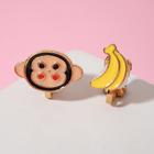 Клипсы "Выбражулька" обезьянка с бананами, цветные в золоте - фото 9371210