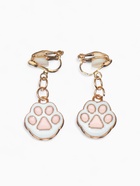 Серьги-клипсы детские Выбражулька «Лапки», бело-розовые в золоте - Фото 2