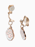 Серьги-клипсы детские Выбражулька «Лапки», бело-розовые в золоте - Фото 3