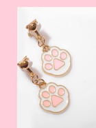 Серьги-клипсы детские Выбражулька «Лапки», бело-розовые в золоте - Фото 5