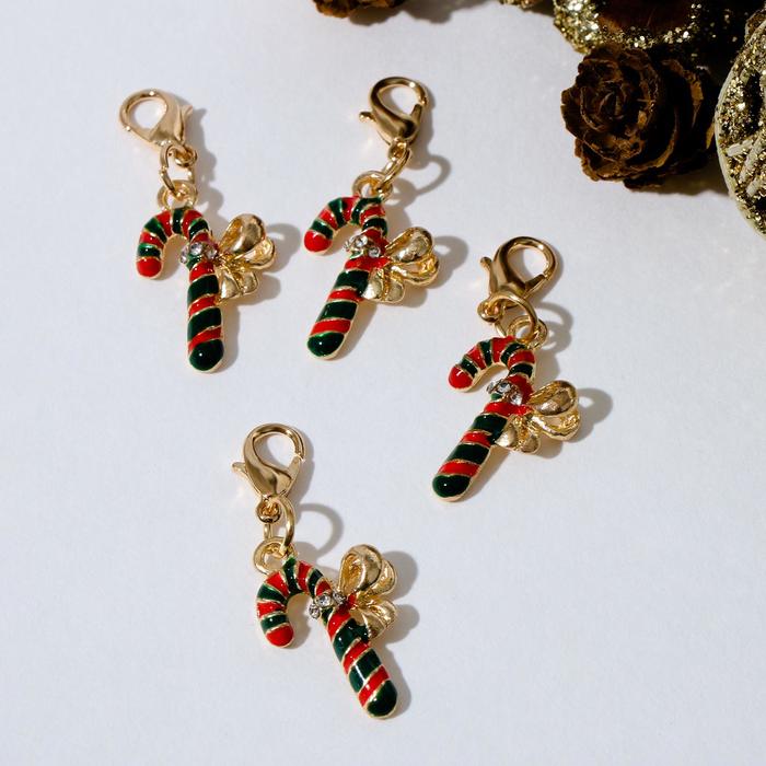 Шарм новогодний «Леденец», цвет, красно-зелёный в золоте