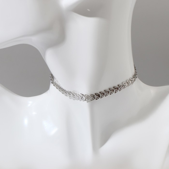 Чокер «Металлика» лепестки, цвет серебро, L=30 см - Фото 1