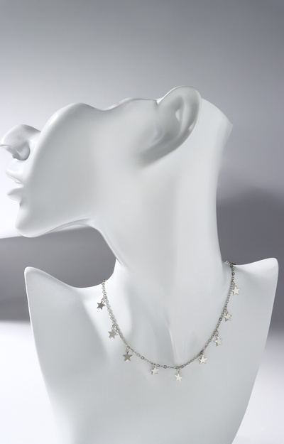 Чокер «Металлика» звёздочки, цвет серебро, L=30