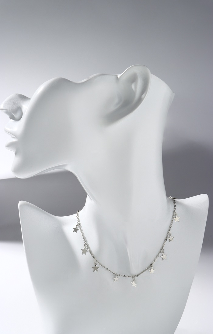 Чокер «Металлика» звёздочки, цвет серебро, L=30 - Фото 1