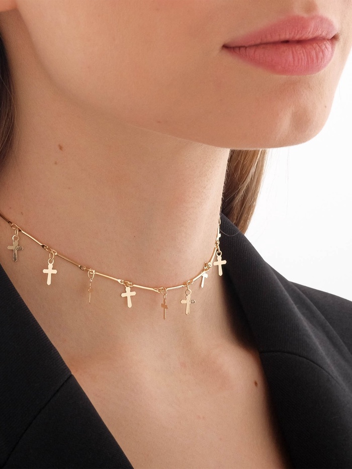 Чокер «Металлика», крестики, цвет золото, L=30 см - Фото 1