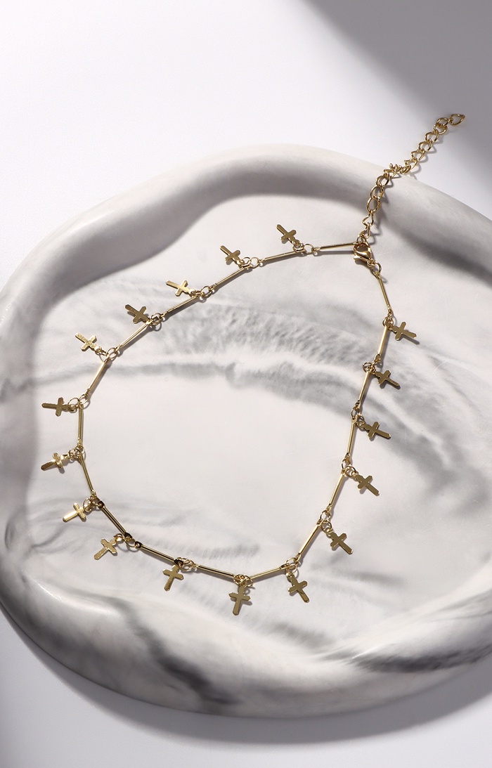 Чокер «Металлика» крестики, цвет золото, L=30 см - Фото 1