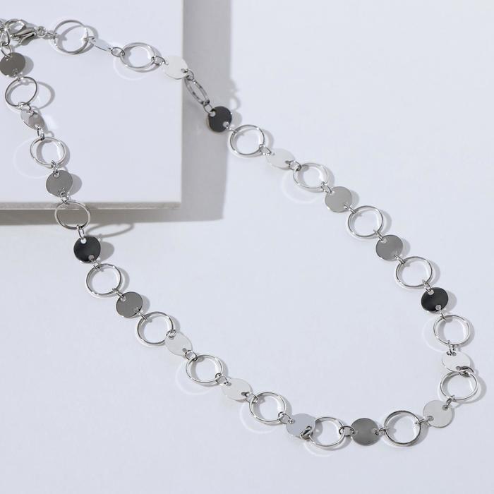 Чокер «Металлика» кольца, цвет серебро, L=30 см - Фото 1