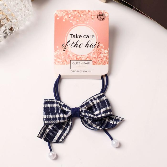 Резинка для волос «Веста», строгая клетка, 4.5 см, МИКС - Фото 1