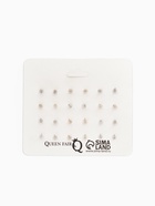 Серьги пусеты QF «Романтика», 12 пар, сердечки, цветные в золоте - Фото 2