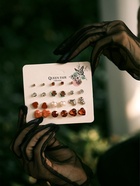 Серьги пусеты QF «Романтика», 12 пар, сердечки, цветные в золоте - Фото 7