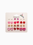 Серьги пусеты 12 пар «Сердечки», свидание, миксы - Фото 4