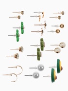 Серьги пусеты QF «Цветочки», набор 12 пар, авокадик, цветные в золоте - Фото 2