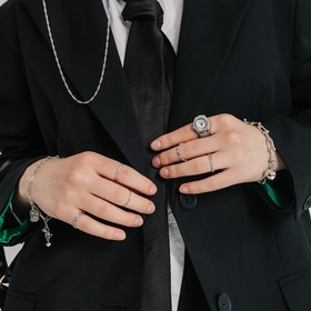 Кольцо «Цепь из сердечек», цвет серебро, безразмерное 7005456