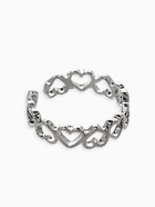 Кольцо «Цепь из сердечек», цвет серебро, безразмерное 7005456