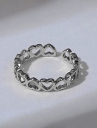 Кольцо «Цепь из сердечек», цвет серебро, безразмерное 7005456