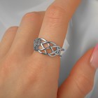Кольцо «Сетка» широкое, цвет серебро, безразмерное - фото 318605325