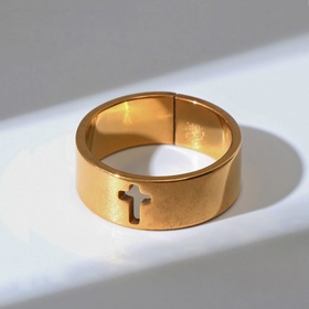 Кольцо «Крест» полость, цвет золото, безразмерное 7005473