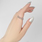 Кольцо «Цепь» модерн, цвет чернёное серебро, безразмерное - фото 9777255