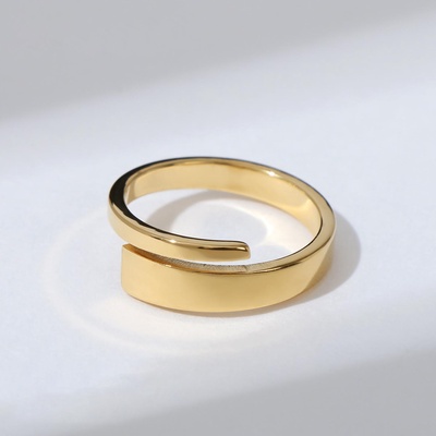 Кольцо безразмерное «Гладкие линии», цвет золото