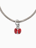 Шарм подвеска «Божья» коровка, красная в серебре - Фото 1